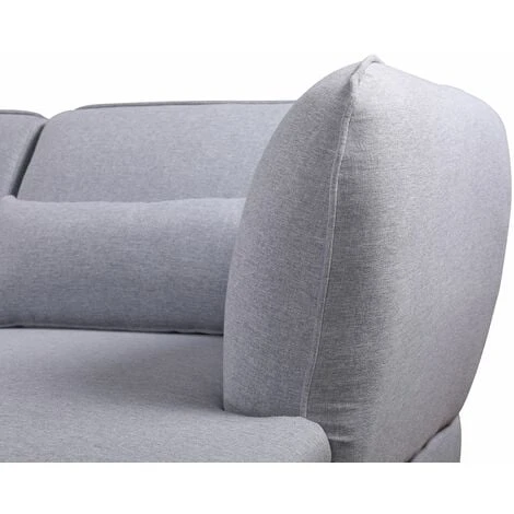 Cove Corner L-Shape 3 Seater Fabric Sofa In Grey 4 Cove Corner L-Shape 3 Seater Fabric Sofa In Grey - Image 2