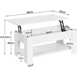 Yaheetech Lift Up Top Coffee Table For Living Room Furniture, White -Living Room Furniture Store 33300605 5