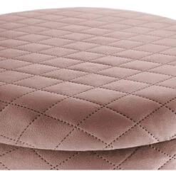 Stool Coco Upholstered In Velvet Look With Storage Space - 300kg Capacity - Bar Stool, Dressing Table Chair, Dressing Table Stool - Rose -Living Room Furniture Store 33371846 4