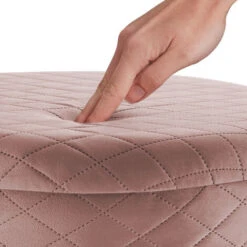 Stool Coco Upholstered In Velvet Look With Storage Space - 300kg Capacity - Bar Stool, Dressing Table Chair, Dressing Table Stool - Rose -Living Room Furniture Store 33371846 5