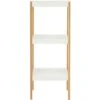 Premier Housewares Nostra Three Tiers White / Natural Shelf Unit