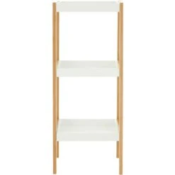 Premier Housewares Nostra Three Tiers White / Natural Shelf Unit