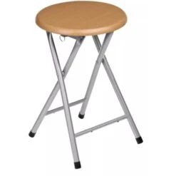 Premier Housewares Wood Veneer Seat Folding Stool