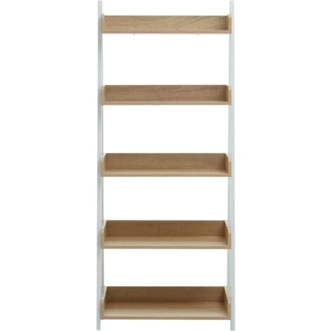 Premier Housewares Bradbury Five Tier Natural Oak Shelf Unit 4 Premier Housewares Bradbury Five Tier Natural Oak Shelf Unit - Image 2