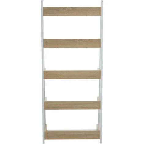 Premier Housewares Bradbury Five Tier Natural Oak Shelf Unit 6 Premier Housewares Bradbury Five Tier Natural Oak Shelf Unit - Image 4
