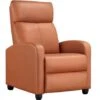 Yaheetech Leather Recliner Chair Adjustable Reclining Sofa - Tan -Living Room Furniture Store 33594169 1