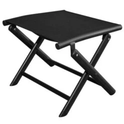 Folding Footstool Black Aluminium And Textilene VidaXL