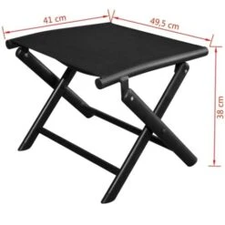 Folding Footstool Black Aluminium And Textilene VidaXL 9 Folding Footstool Black Aluminium And Textilene VidaXL -Living Room Furniture Store 3393775 3