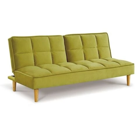 Manhattan Stylish And Versatile 3 Seater Velvet Sofa Bed - Lime 3 Manhattan Stylish And Versatile 3 Seater Velvet Sofa Bed - Lime