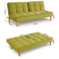 Manhattan Stylish And Versatile 3 Seater Velvet Sofa Bed - Lime 7 Manhattan Stylish And Versatile 3 Seater Velvet Sofa Bed - Lime -Living Room Furniture Store 34258655 3