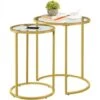 Yaheetech Round Nesting Side Tables Set Of 2 End Tables For Living Room, Mustard Gold -Living Room Furniture Store 34525498 1