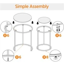 Yaheetech Round Nesting Side Tables Set Of 2 End Tables For Living Room, Mustard Gold 10 Yaheetech Round Nesting Side Tables Set Of 2 End Tables For Living Room, Mustard Gold -Living Room Furniture Store 34525498 4