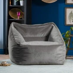 Icon Milano Velvet Lounge Chair Bean Bag -Living Room Furniture Store 35238284 3