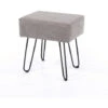 Soft Furnishings Grey Fabric Upholstered Rectangular Stool With Black Metal Legs -Living Room Furniture Store 35239309 1