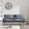 ELEGANT Grey Sofa Bed 3 Seater 3 Inclining Positions With Drink Cup Holder Luxury Sofa Bed For Living Room 2 ELEGANT Grey Sofa Bed 3 Seater 3 Inclining Positions With Drink Cup Holder Luxury Sofa Bed For Living Room -Living Room Furniture Store 35337734 1