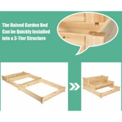 3 Tier Wooden Raised Garden Bed Elevated Planter Box Kit For Vegetable & Flower -Living Room Furniture Store 35392731 5