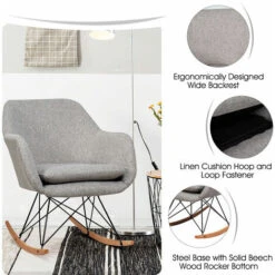 Accent Rocker Chair Upholstered Single Relax Sofa Home Relax Armchair Lounge -Living Room Furniture Store 35392735 3