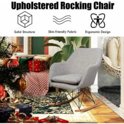 Accent Rocker Chair Upholstered Single Relax Sofa Home Relax Armchair Lounge -Living Room Furniture Store 35392735 5