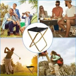 Folding Stool Foldable Camping Stool Outdoor Foldable Lightweight Small Portable Aluminum Fishing Stool Outdoor For BBQ Travel Hiking Garden Beach With Storage Bag Children Women -Living Room Furniture Store 35540156 5
