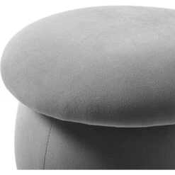 Livingandhome Velvet Mashroom Shape Pouffe Footstool , Grey -Living Room Furniture Store 35861940 4