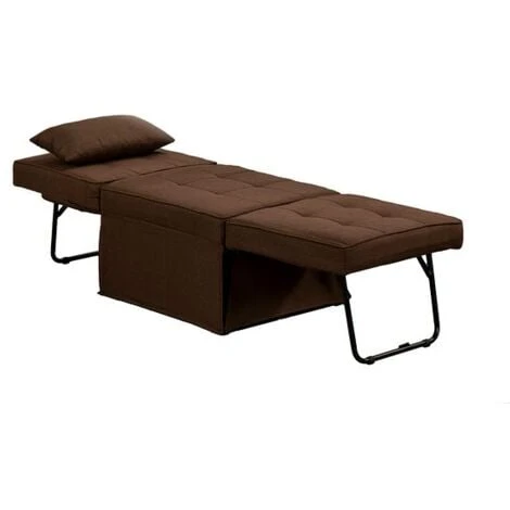 Mito 3 In 1 Travel Bed Converts Into Pouffe Stool, Recliner Chair And Guest Bed - Brown 4 Mito 3 In 1 Travel Bed Converts Into Pouffe Stool, Recliner Chair And Guest Bed - Brown - Image 2