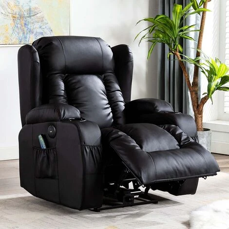 CAESAR HIGH BACK ELECTRIC BOND GRADE LEATHER RECLINER 3+2+1 SOFA ARMCHAIR SET BLACK 1 SEATER 4 CAESAR HIGH BACK ELECTRIC BOND GRADE LEATHER RECLINER 3+2+1 SOFA ARMCHAIR SET BLACK 1 SEATER - Image 2