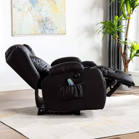 CAESAR HIGH BACK ELECTRIC BOND GRADE LEATHER RECLINER 3+2+1 SOFA ARMCHAIR SET BLACK 1 SEATER 5 CAESAR HIGH BACK ELECTRIC BOND GRADE LEATHER RECLINER 3+2+1 SOFA ARMCHAIR SET BLACK 1 SEATER - Image 3