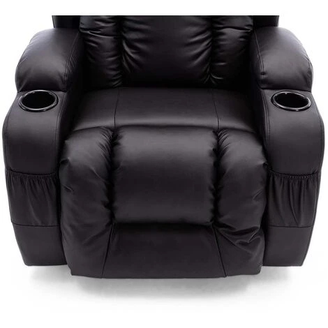 CAESAR HIGH BACK ELECTRIC BOND GRADE LEATHER RECLINER 3+2+1 SOFA ARMCHAIR SET BLACK 1 SEATER 6 CAESAR HIGH BACK ELECTRIC BOND GRADE LEATHER RECLINER 3+2+1 SOFA ARMCHAIR SET BLACK 1 SEATER - Image 4