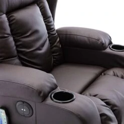 CAESAR HIGH BACK ELECTRIC BOND GRADE LEATHER RECLINER 3+2+1 SOFA ARMCHAIR SET BROWN 1 SEATER -Living Room Furniture Store 36227095 4