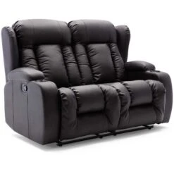 CAESAR HIGH BACK MANUAL BOND GRADE LEATHER RECLINER 3+2+1 SUITE SOFA ARMCHAIR SET BLACK 2 SEATER