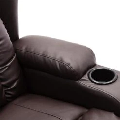 CAESAR HIGH BACK MANUAL BOND GRADE LEATHER RECLINER 3+2+1 SUITE SOFA ARMCHAIR SET BROWN 1 SEATER -Living Room Furniture Store 36227101 4