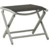 Folding Footrest Black And Silver Textilene And Aluminium VidaXL