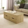 Oak Wooden Coffee Table With Lift Up Top And 2 Large Storage Drawers Bruges -Living Room Furniture Store 36857598 1