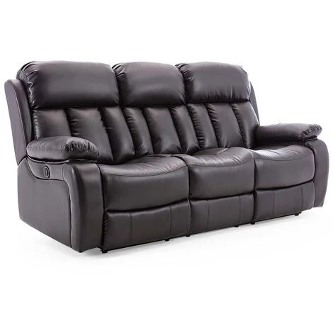 CHESTER HIGH BACK ELECTRIC BOND GRADE LEATHER RECLINER 3+2+1 SOFA ARMCHAIR SET BROWN 3 SEATER 3 CHESTER HIGH BACK ELECTRIC BOND GRADE LEATHER RECLINER 3+2+1 SOFA ARMCHAIR SET BROWN 3 SEATER