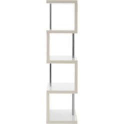 Premier Housewares Maze 4 Tier White Gloss Shelf Unit