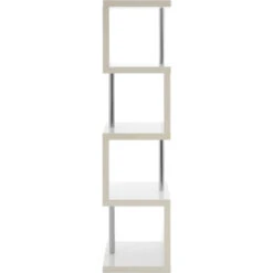 Premier Housewares Maze 4 Tier White Gloss Shelf Unit -Living Room Furniture Store 36895029 4