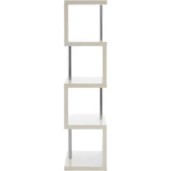 Premier Housewares Maze 4 Tier White Gloss Shelf Unit -Living Room Furniture Store 36895029 5