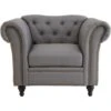 Premier Housewares Chesterfield Sofa In Grey Chesterfield Armchair For Living Room Chesterfield Sofas And More W112 X D85 X H83 -Living Room Furniture Store 36895056 1