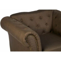 Premier Housewares Natural Chesterfield Leather Sofa Eucalyptus Leather Chesterfield Sofa Wood Sofa Set 3 2 1, Metal Sofa Chesterfield Sofa 112x85x83 -Living Room Furniture Store 36895137 5