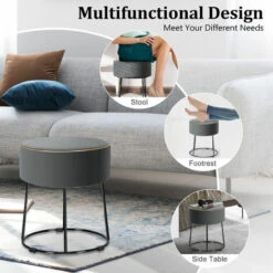 Velvet Modern Round Footstool Ottoman Makeup Dressing Chair Seat W/ Footpads 9 Velvet Modern Round Footstool Ottoman Makeup Dressing Chair Seat W/ Footpads -Living Room Furniture Store 37017326 3