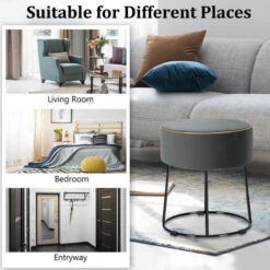 Velvet Modern Round Footstool Ottoman Makeup Dressing Chair Seat W/ Footpads 10 Velvet Modern Round Footstool Ottoman Makeup Dressing Chair Seat W/ Footpads -Living Room Furniture Store 37017326 4