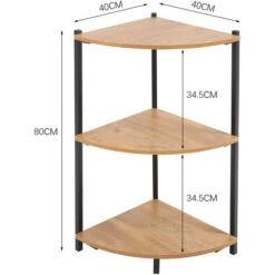 Livingandhome 3 Tier Corner Bookcase Storage Unit With Black Frame 11 Livingandhome 3 Tier Corner Bookcase Storage Unit With Black Frame -Living Room Furniture Store 37158981 5