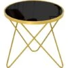 HOMCOM Tempered Glass Coffee Table Art Deco Side End Table W/ Hairpin Metal Legs 43L X 43W X 40H Cm -Living Room Furniture Store 37770630 1