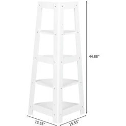 5 Tier Corner Shelf Stand Wood Display Storage Home Furniture White 9 5 Tier Corner Shelf Stand Wood Display Storage Home Furniture White -Living Room Furniture Store 37853910 3
