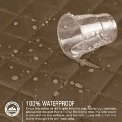 Sofa Cover Sofa Cover Waterproof Sofa Cover With Non-Slip Elastic Straps For Dogs Pets, Wear & Tear Protection (Brown, 3 Seater) SOEKAVIA 9 Sofa Cover Sofa Cover Waterproof Sofa Cover With Non-Slip Elastic Straps For Dogs Pets, Wear & Tear Protection (Brown, 3 Seater) SOEKAVIA -Living Room Furniture Store 38445733 3