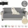 Sofa Covers Waterproof Sofa Throws With Elastic Straps Non-slip Foam For Living Room Dog Protection Protect Co.ukom Pets, Splashes, Wear And Cracks (Gray, 3 Seater) SOEKAVIA -Living Room Furniture Store 38446087 1