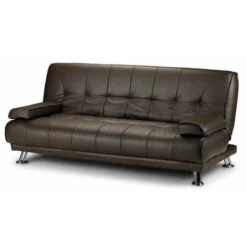 Montana Brown Faux Leather Sofa Bed