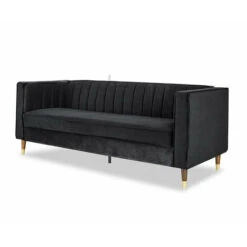 Thomas V2 Black Velvet 3 Seater Sofa