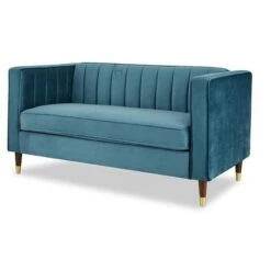 Thomas V2 Blue Velvet 2 Seater Sofa
