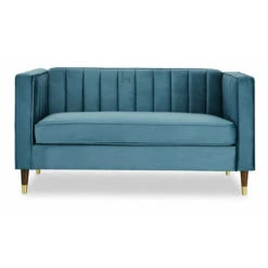 Thomas V2 Blue Velvet 2 Seater Sofa 8 Thomas V2 Blue Velvet 2 Seater Sofa -Living Room Furniture Store 38691054 3